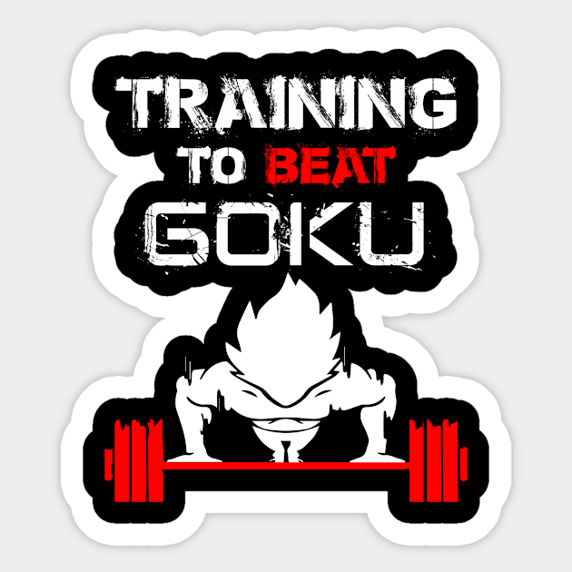 Training to Beat Goku Sticker by amlpdiu